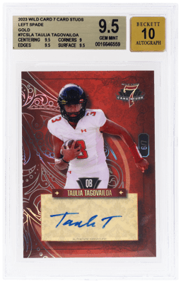 2023 Wild Card 7 Card Studs Left Spade Gold Taulia Tagovailoa #7CSLA 6/7 BGS 9.5