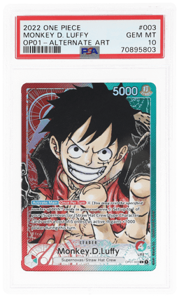 2022 One Piece Romance Dawn Alternate Art Monkey D. Luffy #OP01-003 PSA 10