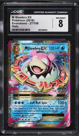 2016 Pokemon XY Evolutions Holo M Slowbro EX #27 CGC 8 NM-MT