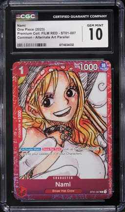 2023 One Piece Premium Collection Film Red Alt Art Nami #ST01-007 CGC 10 GEM MINT
