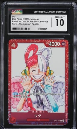 2023 One Piece Japanese Premium Film Red Alt Art Uta #OP01-005 CGC 10 GEM MINT
