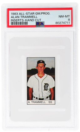 1983 All-Star Game Program Inserts Hand Cut Alan Trammell PSA 8