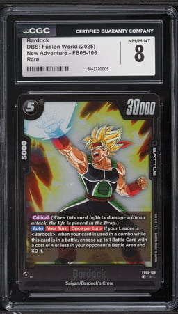 2025 DBS: Fusion World New Adventure Bardock #FB05-106 CGC 8 NM-MT