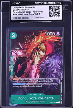 2024 One Piece Promo Welcome Pack Vol. 1 Alt Art Donquixote Rosinante #OP05-030 CGC AUTH