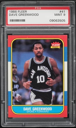 1986 Fleer Basketball Dave Greenwood #41 PSA 9 MINT