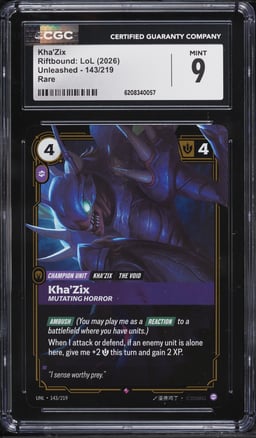 2026 Riftbound: LoL Unleashed Kha'Zix #143 CGC 9 MINT