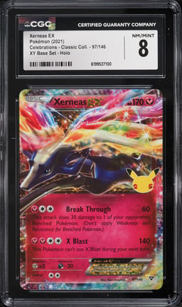 2021 Pokemon SWSH Celebrations Classic Collection Holo Xerneas Ex #97 CGC 8 NM-MT