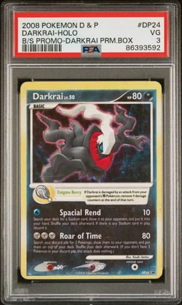 2008 POKEMON DIAMOND & PEARL BLACK STAR PROMO #DP24 DARKRAI-HOLO PSA 3