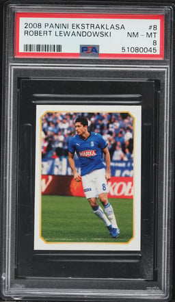 2008 Panini Ekstraklasa Robert Lewandowski ROOKIE #8 PSA 8 NM-MT