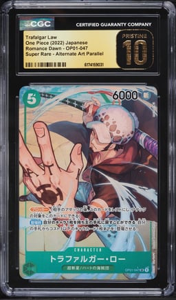 2022 One Piece Japanese Romance Dawn Alt Art Trafalgar Law #OP01-047 CGC 10 PRISTINE
