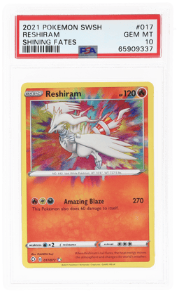 2021 Pokemon Sword and Shield Shining Fates Amazing Rare Reshiram #017 PSA 10