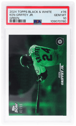 2024 Topps Black and White Green Ken Griffey Jr. #76 42/99 PSA 10