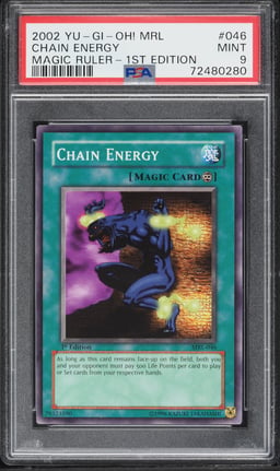 2002 Yu-Gi-Oh! Magic Ruler 1st Edition Chain Energy #MRL-046 PSA 9 MINT