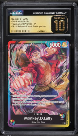 2025 One Piece Promo OP11 Release Event Participation Leader Monkey D. Luffy #P CGC 10 PRISTINE