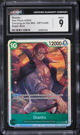 2025 One Piece Carrying On His Will SR Shanks #OP13-028 CGC 9 MINT