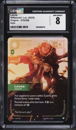 2025 Riftbound League Of Legends LoL Origins Epic Leona #079 CGC 8 NM-MT