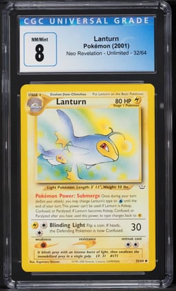 2001 Pokemon Neo Revelation Lanturn #32 CGC 8 NM-MT