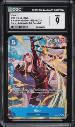 2026 One Piece Heroines Edition Alt Art Hina #EB03-025 CGC 9 MINT