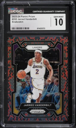 2023 Panini Prizm Snakeskin Jarred Vanderbilt #202 CGC 10 GEM MINT