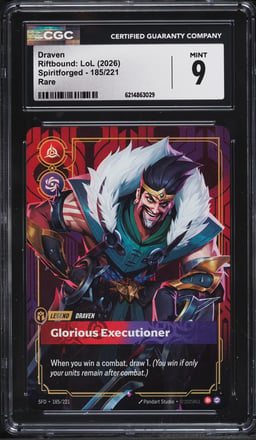 2026 Riftbound League Of Legends LoL Spiritforged Draven #185 CGC 9 MINT