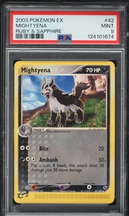2003 Pokemon EX Ruby & Sapphire Mightyena #42 PSA 9 MINT