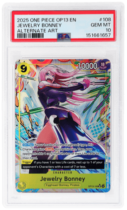 2025 One Piece Card Game Carrying On His Will Alternate Art Jewelry Bonne #OP13108 PSA 10