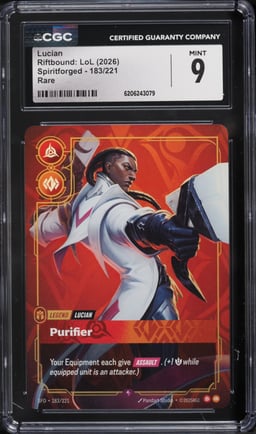 2026 Riftbound League Of Legends LoL Spiritforged Lucian #183 CGC 9 MINT
