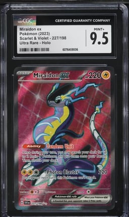 2023 Pokemon Scarlet & Violet Full Art Miraidon ex #227 CGC 9.5 MINT+