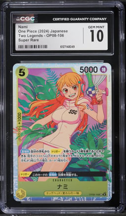 2024 One Piece Japanese Two Legends SR Nami #OP08-106 CGC 10 GEM MINT
