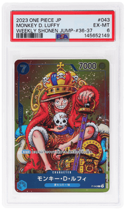 2023 One Piece Weekly Shonen Jump 36-37 Japanese Monkey D. Luffy #P-043 PSA 6