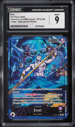 2026 One Piece Adventure On KAMI's Island Leader Alt Art Enel #OP15-058 CGC 9 MINT