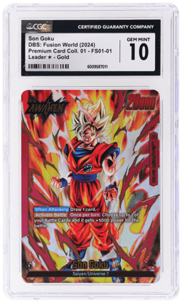 2024 Dragon Ball Super Card Game Fusion World Starter Deck Leader Gold Son Goku #FS0101 CGC 10