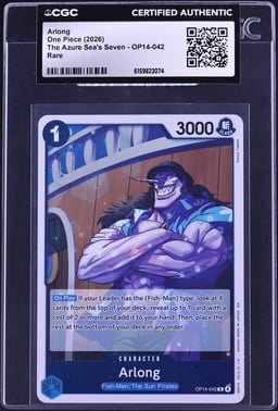 2026 One Piece The Azure Sea's Seven Arlong #OP14-042 CGC AUTH