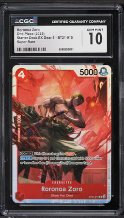 2025 One Piece Starter Deck EX Gear 5 SR Roronoa Zoro #ST21-015 CGC 10 GEM MINT