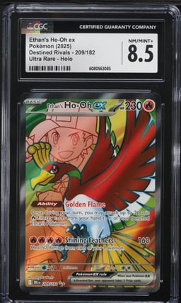 2025 Pokemon SV Destined Rivals Full Art Ethan's Ho-Oh ex #209 CGC 8.5 NM-MT+