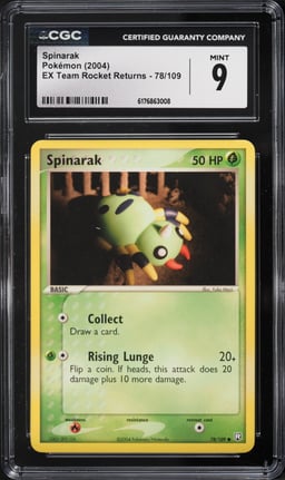 2004 Pokemon EX Team Rocket Returns Spinarak #78 CGC 9 MINT