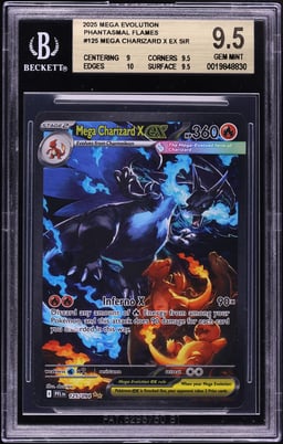 2025 Pokemon Mega Evolution Phantasmal Flames SIR Mega Charizard X ex #125 BGS 9.5 GEM MINT