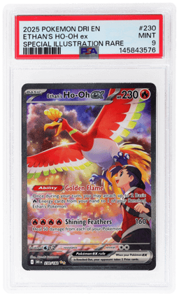 2025 Pokemon Scarlet and Violet Destined Rivals Special Illustration Rare Ethan's Ho-Oh Ex #230 PSA 9