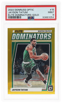 2022 Donruss Optic Elite Dominators Gold Jayson Tatum #15 PSA 9