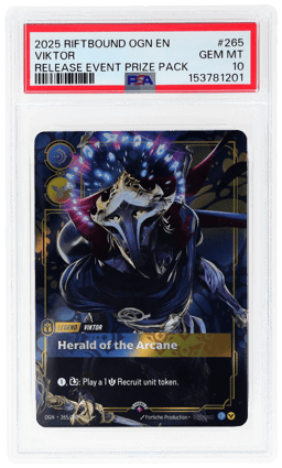 2025 Riftbound League of Legends Origins Release Event Prize Pack Viktor #265 PSA 10