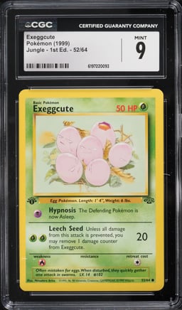 1999 Pokemon Jungle 1st Edition Exeggcute #52 CGC 9 MINT