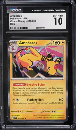 2026 Pokemon Mega Evolution Chaos Rising Holo Ampharos #29 CGC 10 GEM MINT