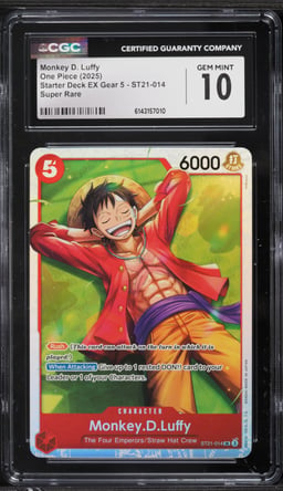 2025 One Piece Starter Deck EX Gear 5 SR Monkey D. Luffy #ST21-014 CGC 10 GEM MINT