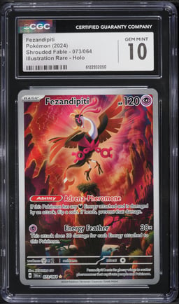2024 Pokemon Scarlet & Violet Shrouded Fable Illustration Rare Fezandipiti #73 CGC 10 GEM MINT