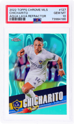 2022 Topps Chrome MLS Aqua Lava Refractors Chicharito #127 162/299 PSA 10