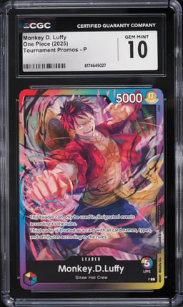 2025 One Piece Tournament Promo Leader Monkey D. Luffy #P CGC 10 GEM MINT