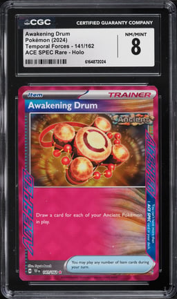 2024 Pokemon Scarlet & Violet Temporal Forces Ace Spec Awakening Drum #141 CGC 8 NM-MT
