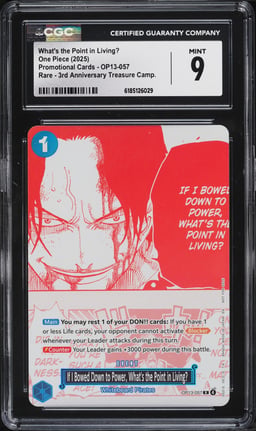 2025 One Piece Promo 3rd Anniversary Treasure Manga Alt Art What's The Point In Living? CGC 9