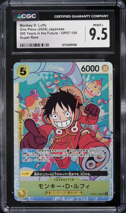 2024 One Piece Japanese 500 Years In The Future Super Rare Monkey D. Luffy #OP07-109 CGC 9.5