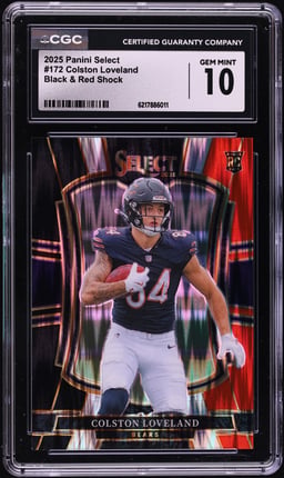 2025 Select Black & Red Shock Colston Loveland ROOKIE #172 CGC 10 GEM MINT